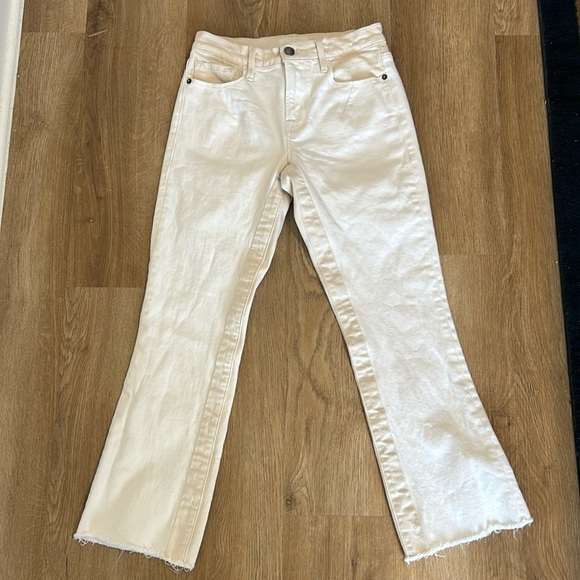 FRAME Le Crop Mini Boot cropped white/cream denim  jeans size 26 - Picture 1 of 13